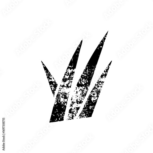 Vector Abstract black blades form a dynamic jagged emblem.