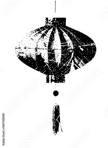 Vector Elegant hanging lantern with tassel detail.