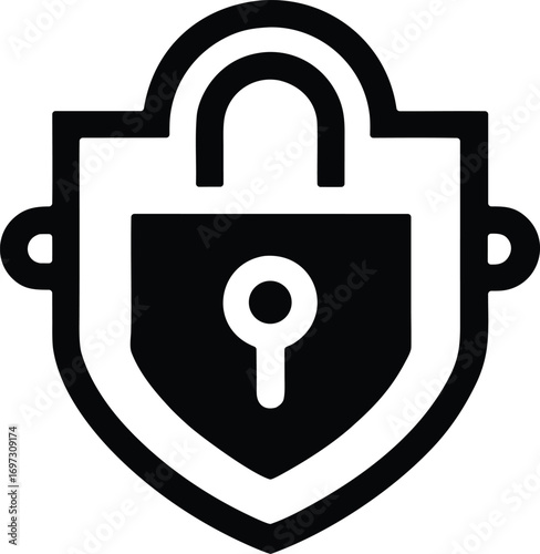 Secure vpn lock vector icon.