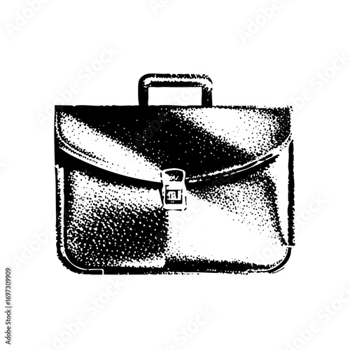 Vector Vintage briefcase with detailed texture