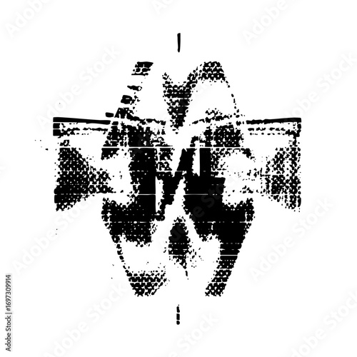 Vector Abstract geometric starburst with central typographic element.