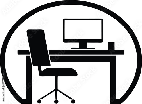 Workspace ergonomics vector icon.