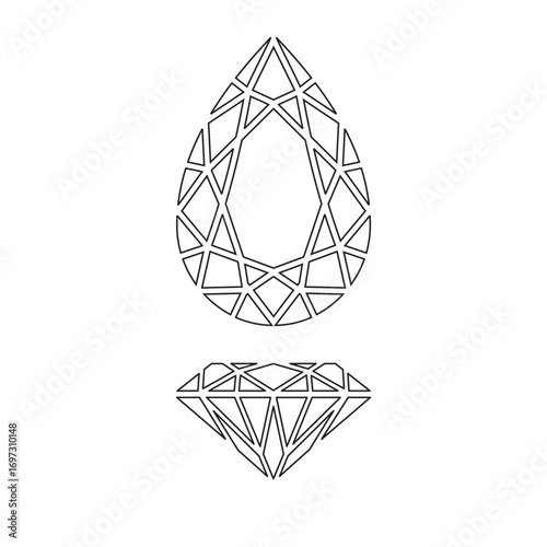 diamond pear shape outline 