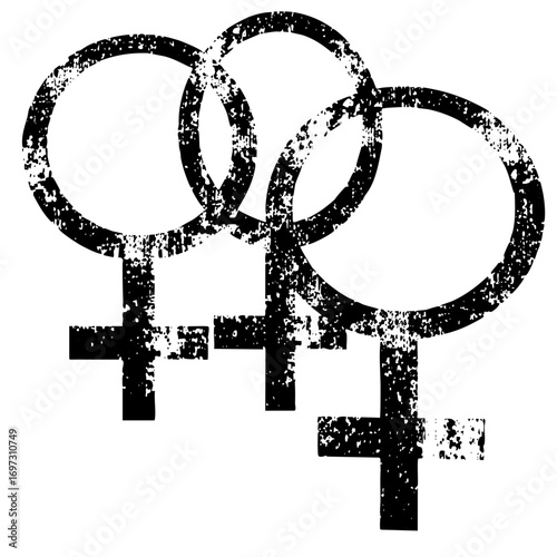 Vector Intertwined gender symbols represent unity and connection.