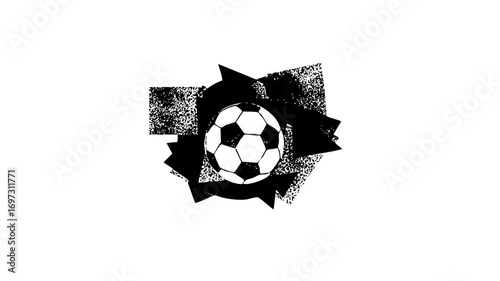 Vector Dynamic soccer ball with abstract shapes