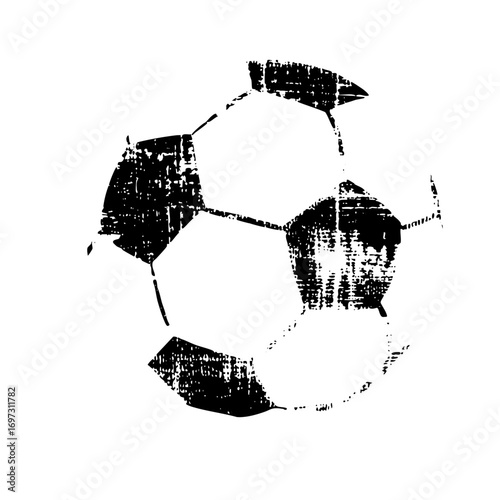Vector Distressed of a classic soccer ball .