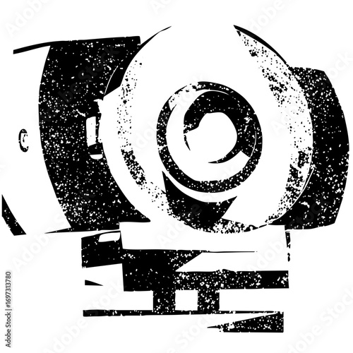 Vector Abstract surveillance camera with distressed texture.