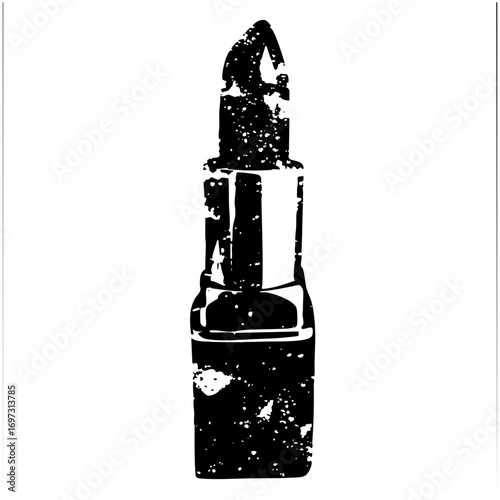 Vector Elegant lipstick with a distressed texture.