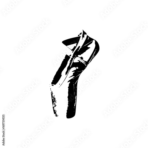 Vector Dynamic hand gesture with bold brushstrokes.