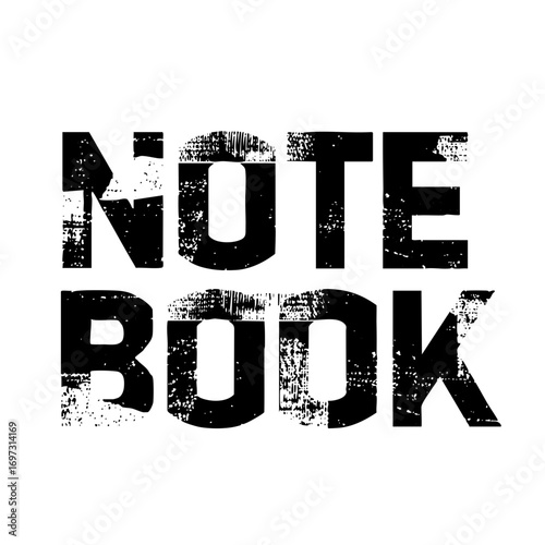 Vector Bold typographic featuring the words NOTE BOOK.