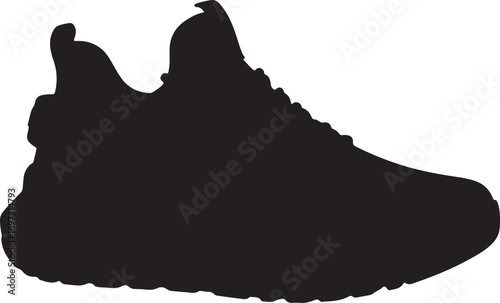 Abstract black silhouette of a dog in a sitting position art