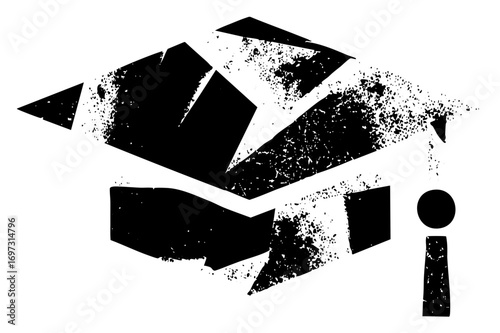 Vector Abstract shattered with a circular element.