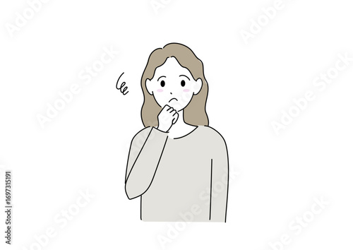 何か悩みがあってモヤモヤしている女性 心配 問題