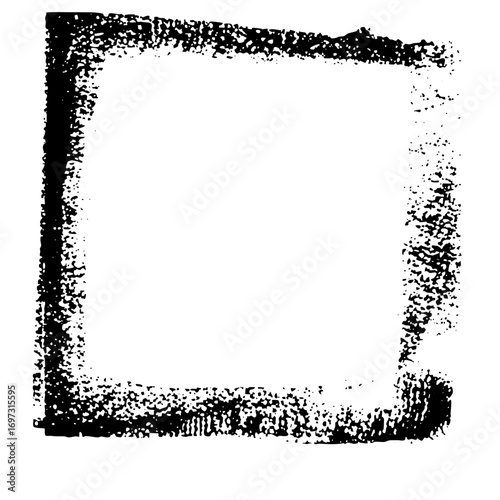 Vector Distressed square frame with textured edges.