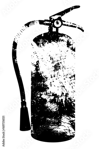 Vector Distressed fire extinguisher with hose