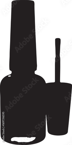 Black paint bucket can silhouette image for artistic themes use