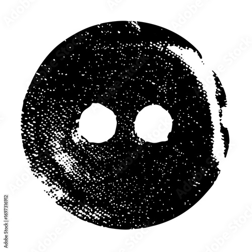 Vector Abstract face with dotted texture and empty eyes