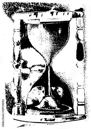 Vector Vintage hourglass depicts the passage of time.