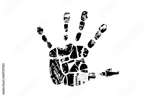 Vector Black handprint with abstract