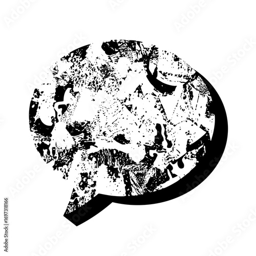 Vector Abstract bison head with distressed texture.