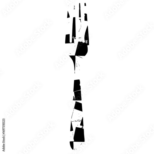 Vector Abstract hand gesture with fragmented shapes.