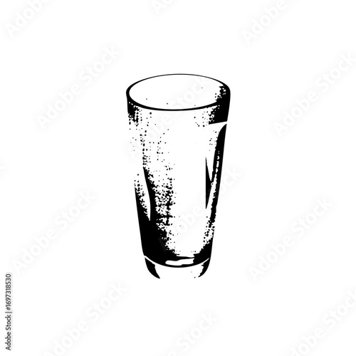 Vector Black and white of a filled glass.