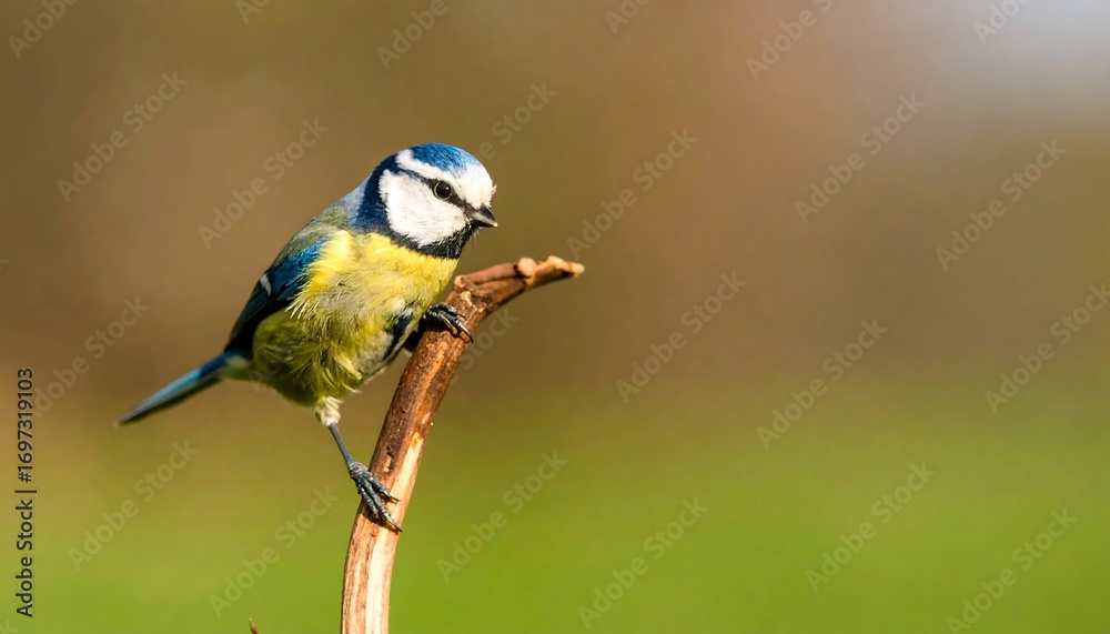 Fototapeta premium Blue tit perched on a branch (1)