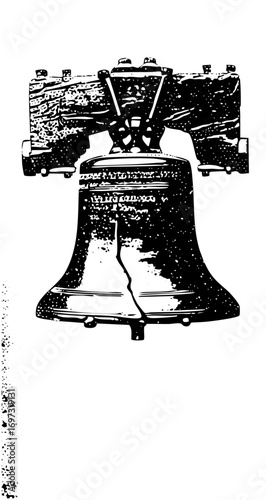 Vector Detailed of a historic liberty bell with yoke.