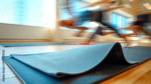 Yoga class in motion.