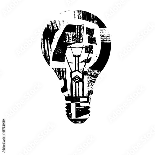 Vector Detailed vector of a lightbulb with internal components.