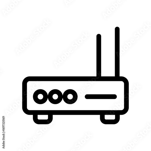 Wi-Fi Router Line Icon of Telecommunications Infrastructure Icon Set