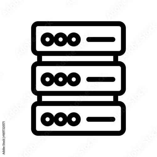 Server Rack Line Icon of Telecommunications Infrastructure Icon Set