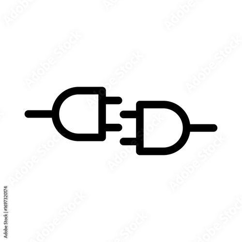 Plug Connection Line Icon of Telecommunications Infrastructure Icon Set