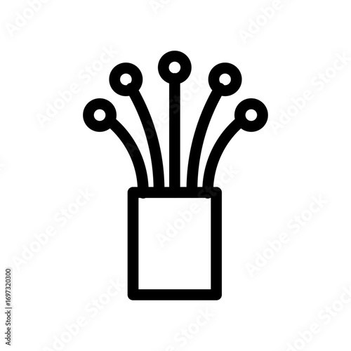 Fiber Optic Cable Head Line Icon of Fiber Optic Icon Set