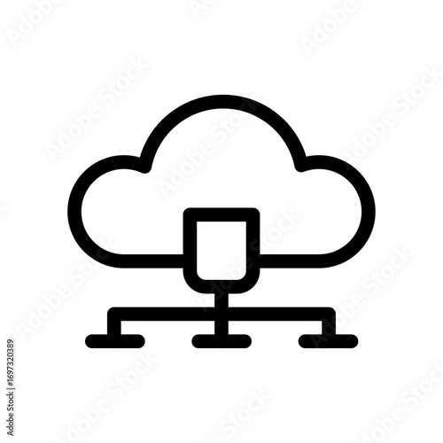Cloud Server Network Line Icon of Cloud Computing Icon Set
