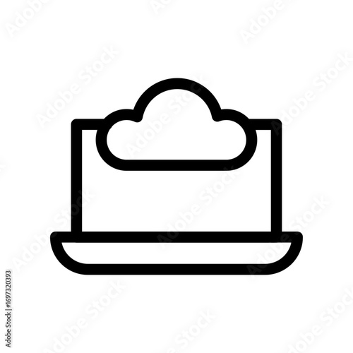 Cloud Laptop Access Line Icon of Cloud Computing Icon Set