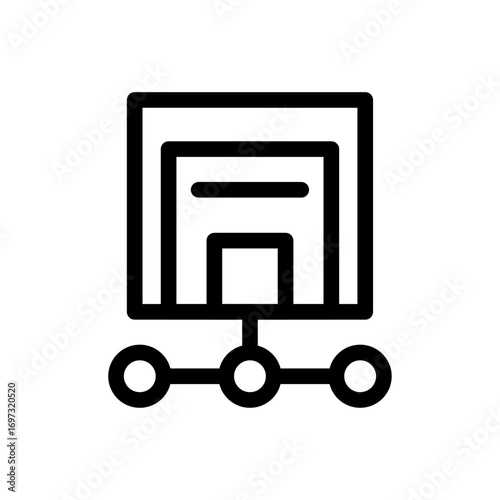 Data Center Building Line Icon of Data Centers Set