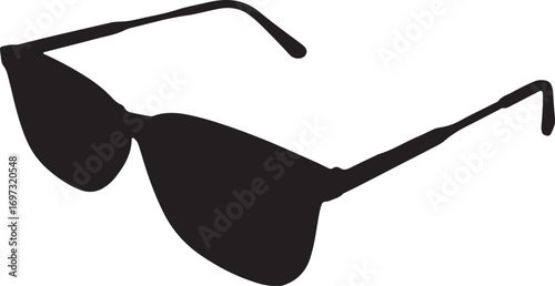 Sunglasses silhouette illustration simple black glasses on white background