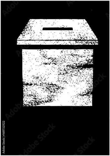 Vector Simple donation box with slot for contributions.
