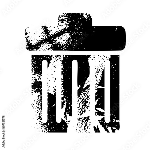 Vector Abstract bin with distressed texture.