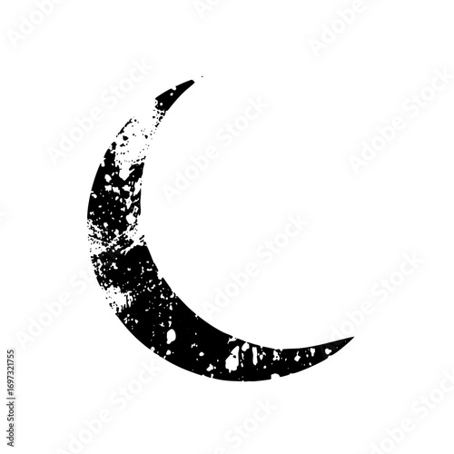 Vector Distressed moon with a grunge texture.