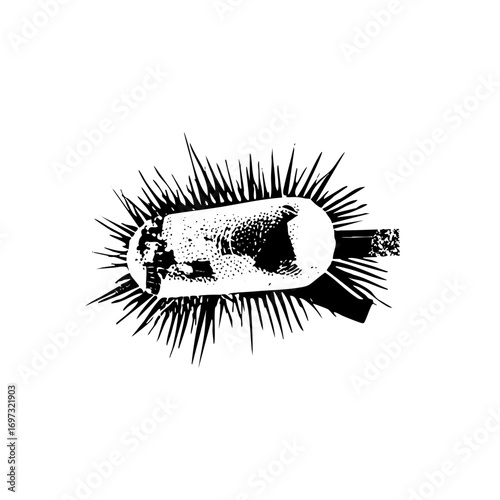 Vector Exploding burrito with dynamic radial lines.
