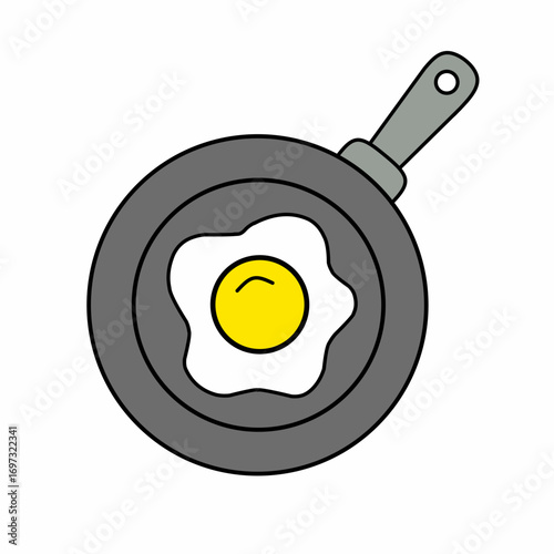 fried egg in a frying pan vektor