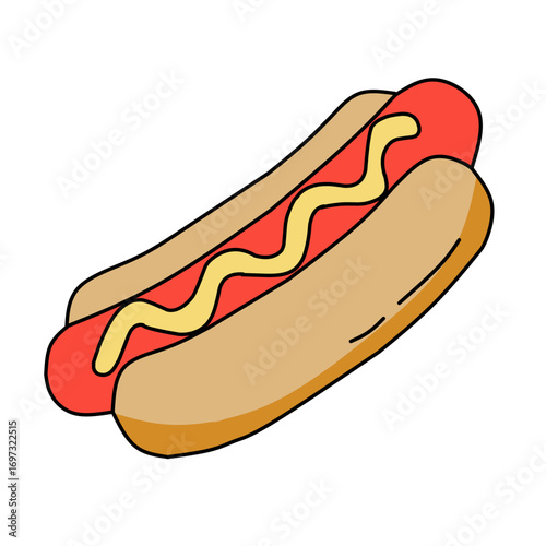 fast food illustration of hot dog