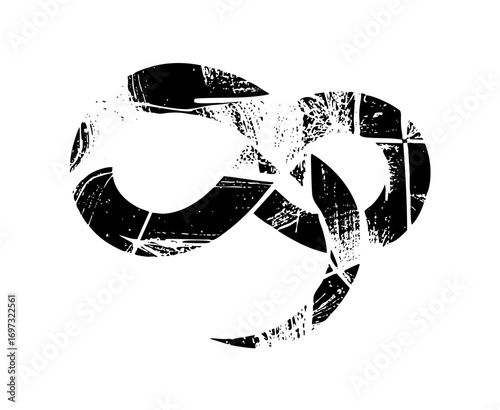 Vector Abstract scorpion with textured vector shapes.