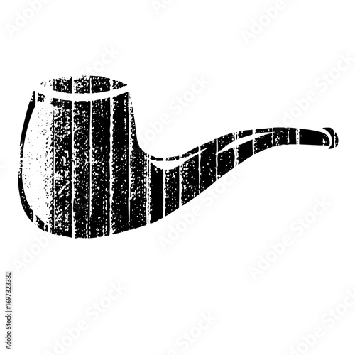 Vector Distressed vector of a classic smoking pipe.