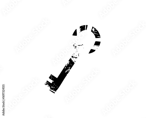 Vector Vintage key and question mark combination .