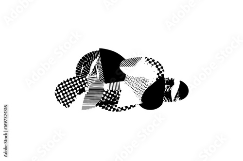 Vector Abstract floral arrangement with geometric .