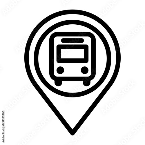 Bus Stations and Public Transit Icon Set