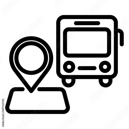 Bus Stations and Public Transit Icon Set